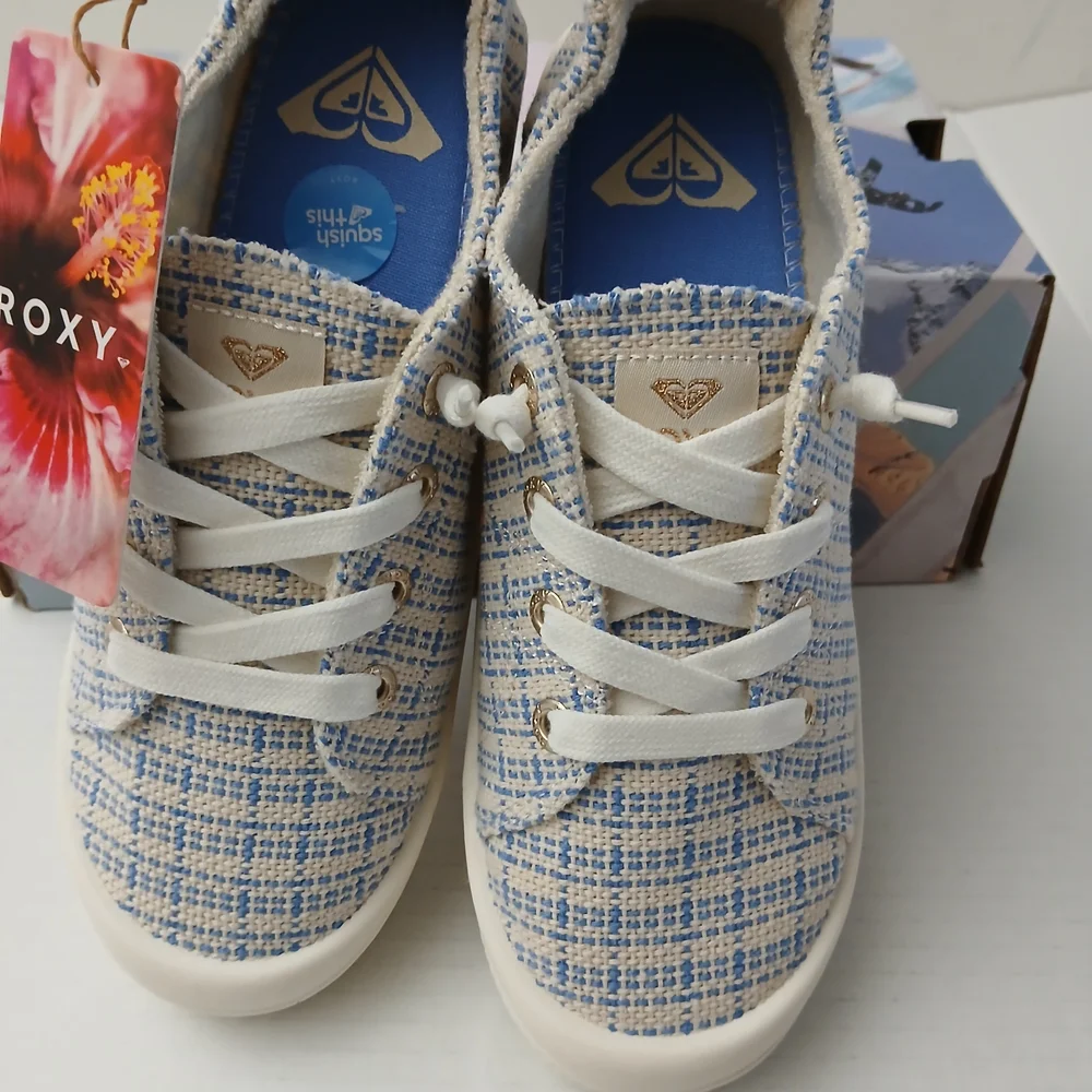 Roxy Kids Bayshore Plus- 405 Open Blue/Blue   Sneakers Size 6 New $40 - Picture 8 of 12